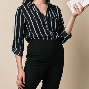 Blue striped work top